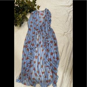 Blue striped floral set